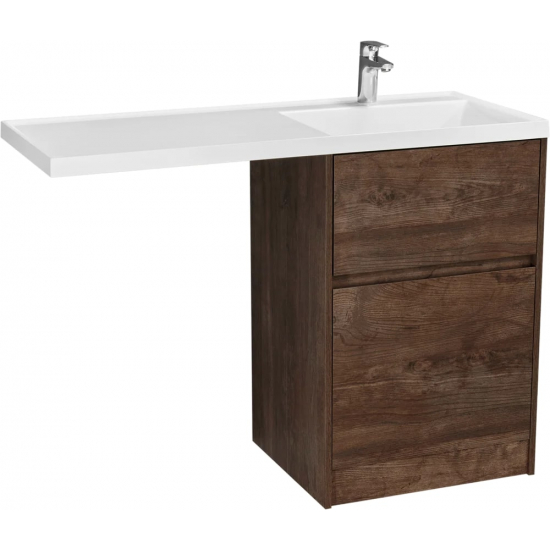 Тумба с раковиной под стиральную машину АКВАТОН Лондри 60 R раковина 120 чаша справа, дуб кантри