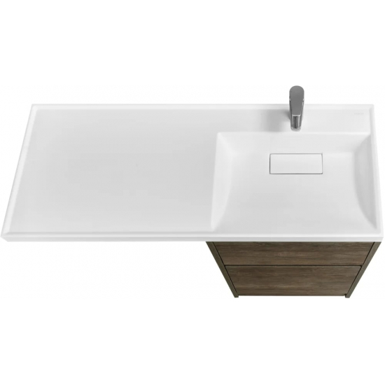 Тумба с раковиной под стиральную машину АКВАТОН Лондри 60 R раковина 120 чаша справа, дуб кантри