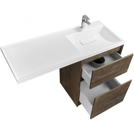 Тумба с раковиной под стиральную машину АКВАТОН Лондри 60 R раковина 120 чаша справа, дуб кантри