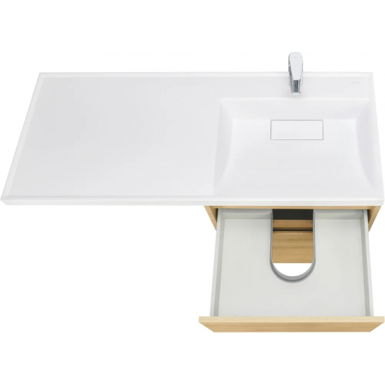 Тумба с раковиной под стиральную машину АКВАТОН Лондри 60 R раковина 120 чаша справа, дуб сантана 