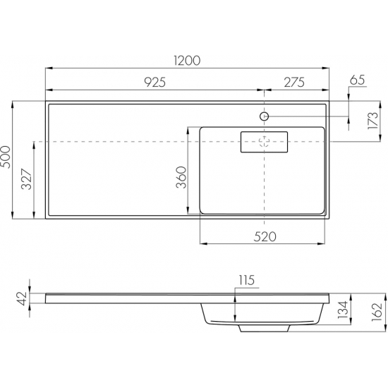 Тумба с раковиной под стиральную машину АКВАТОН Лондри 60 R раковина 120 чаша справа, дуб сантана 