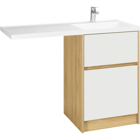 Тумба с раковиной под стиральную машину АКВАТОН Лондри 60 R раковина 120 дуб сантана, белый