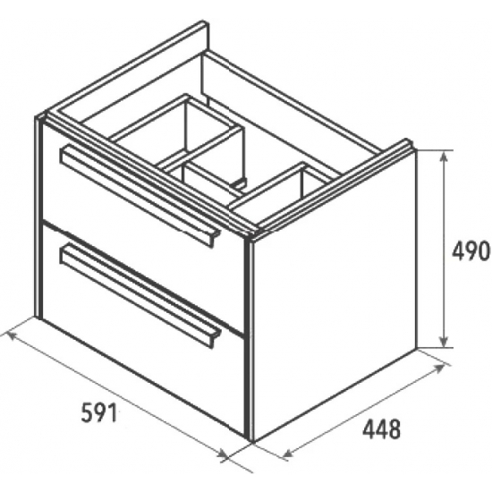 Тумба с раковиной ROCA Lago 60 белый глянец
