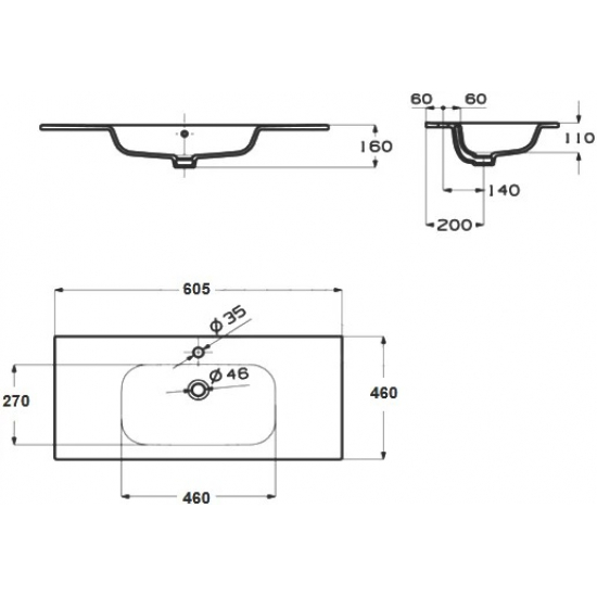 Тумба с раковиной ROCA Lago 60 белый глянец