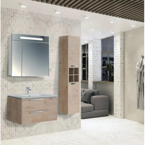 Тумба с раковиной ROCA Lago 80 светлый дуб