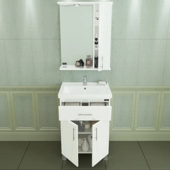 Тумба с раковиной САНТА Дублин 60 с 1 ящиком