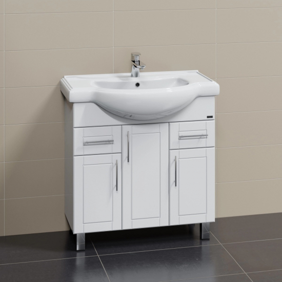 Тумба с раковиной САНТА Дублин 80 с 2 ящиками