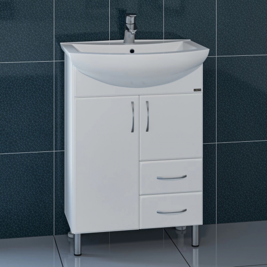 Тумба с раковиной САНТА Грация 60 2 двери, 2 ящика