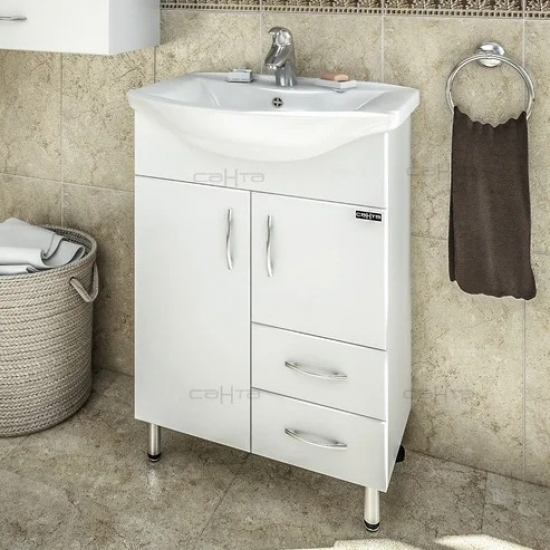 Тумба с раковиной САНТА Грация 60 2 двери, 2 ящика