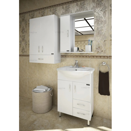 Тумба с раковиной САНТА Грация 60 2 двери, 2 ящика