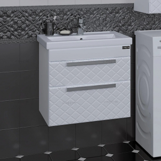 Тумба с раковиной САНТА Калипсо Люкс 60 подвесная 2 ящика