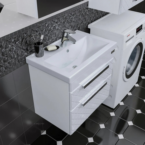 Тумба с раковиной САНТА Калипсо Люкс 60 подвесная 2 ящика