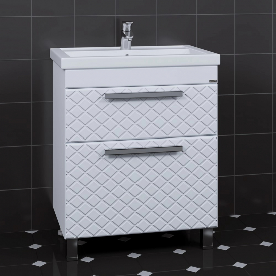 Тумба с раковиной САНТА Калипсо NEW 70 напольная 2 ящика