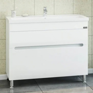 Тумба с раковиной САНТА Лондон 100 напольная, 2 ящика, раковина Фостер 100