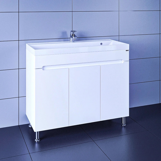 Тумба с раковиной САНТА Лондон 100 напольная, 3 двери, раковина Классик 100