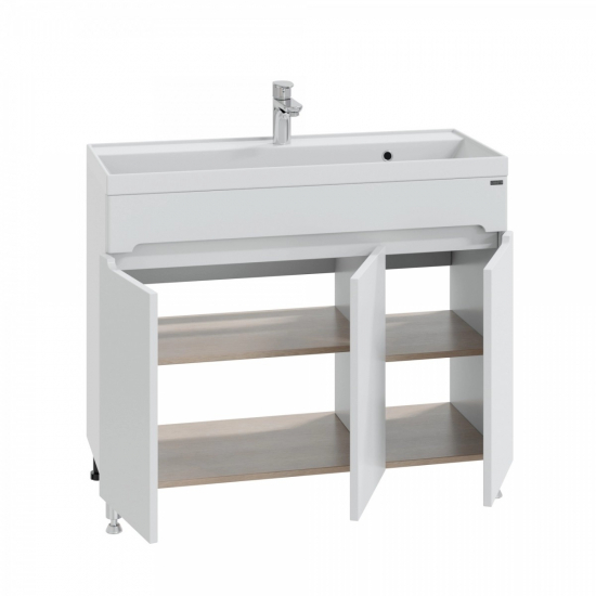 Тумба с раковиной САНТА Лондон 100 напольная, 3 двери, раковина Классик 100