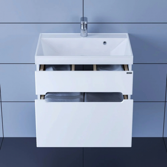 Тумба с раковиной САНТА Лондон 60 подвесная, раковина Классик 60