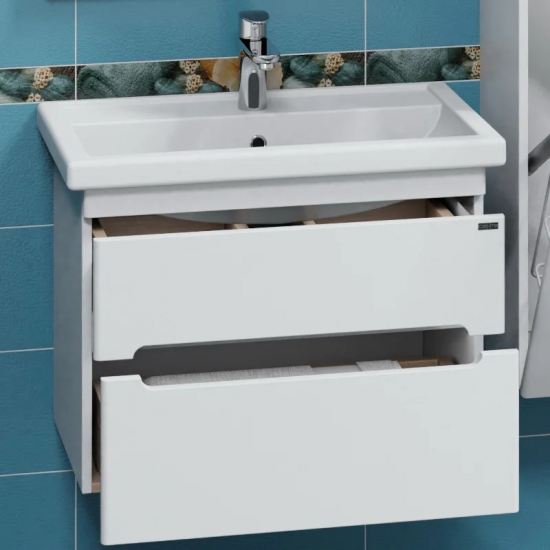 Тумба с раковиной САНТА Лондон 70 подвесная, 2 ящика, раковина Фостер 70