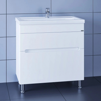 Тумба с раковиной САНТА Лондон 80 напольная, 2 ящика