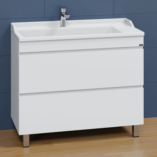 Тумба с раковиной САНТА Марс 100 напольная, с 2 ящиками