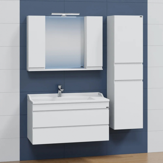 Тумба с раковиной САНТА Марс 100 подвесная, с ящиками