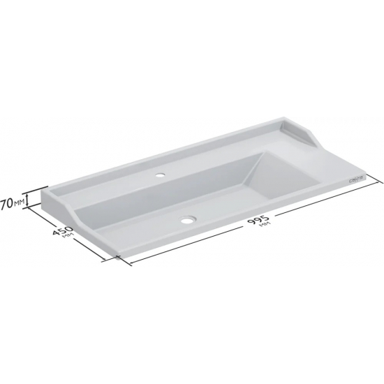 Тумба с раковиной САНТА Марс 100 подвесная, с ящиками