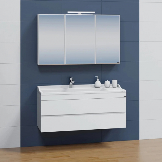 Тумба с раковиной САНТА Марс 120 подвесная, 2 ящика