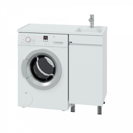 Тумба с раковиной САНТА Марс 38 R правая, напольная, для стиральной машины