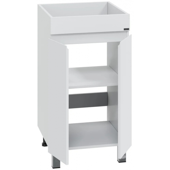 Тумба с раковиной САНТА Марс 48 L левая, напольная, с дверками, для стиральной машины