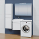 Тумба с раковиной САНТА Марс 48 L левая, подвесная, для стиральной машины