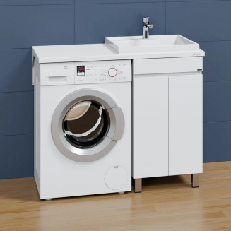 Тумба с раковиной САНТА Марс 48 R правая, напольная, с дверками, для стиральной машины