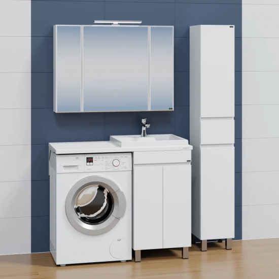 Тумба с раковиной САНТА Марс 48 R правая, напольная, с дверками, для стиральной машины
