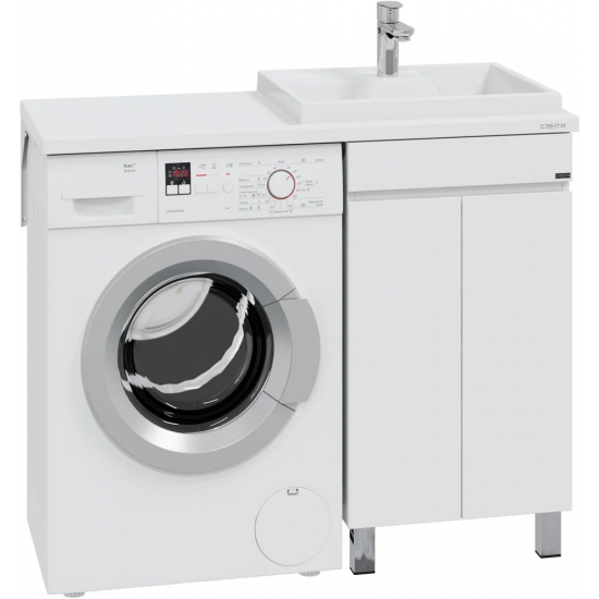 Тумба с раковиной САНТА Марс 48 R правая, напольная, с дверками, для стиральной машины