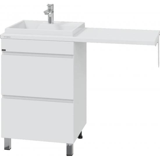 Тумба с раковиной САНТА Марс 59 L левая, напольная, с ящиками, для стиральной машины