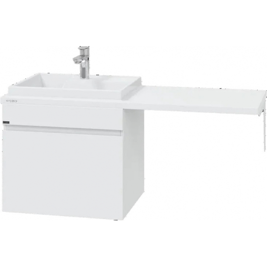 Тумба с раковиной САНТА Марс 59 L левая подвесная, с ящиком, для стиральной машины