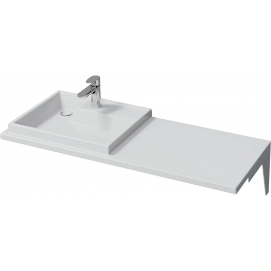 Тумба с раковиной САНТА Марс 59 L левая подвесная, с ящиком, для стиральной машины