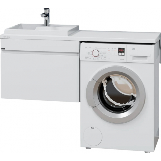 Тумба с раковиной САНТА Марс 69 L левая подвесная, с ящиком, для стиральной машины