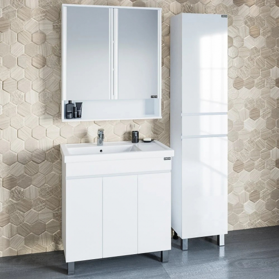 Тумба с раковиной САНТА Марс 80 напольная, с дверками