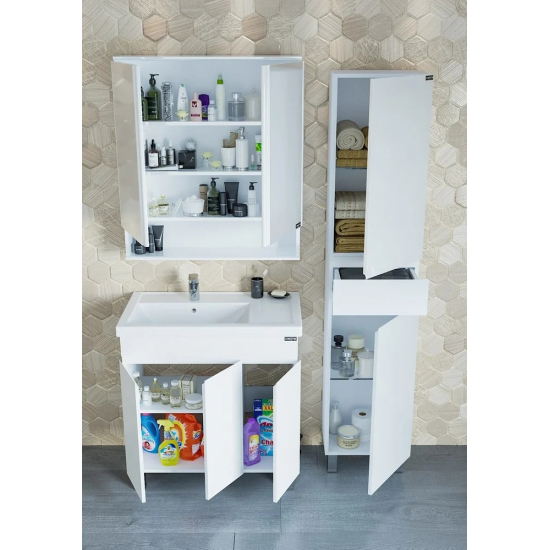 Тумба с раковиной САНТА Марс 80 напольная, с дверками