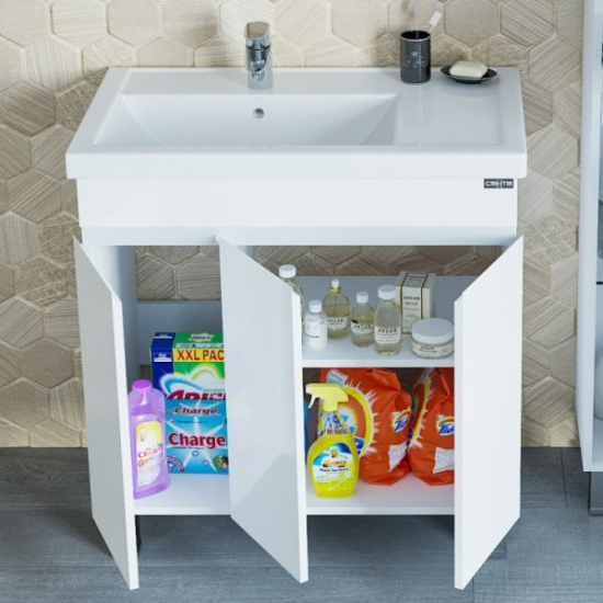 Тумба с раковиной САНТА Марс 80 напольная, с дверками