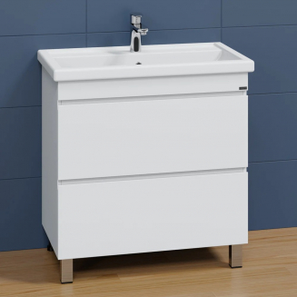 Тумба с раковиной САНТА Марс 80 напольная, с ящиками