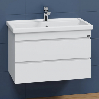 Тумба с раковиной САНТА Марс 80 подвесная, с ящиками