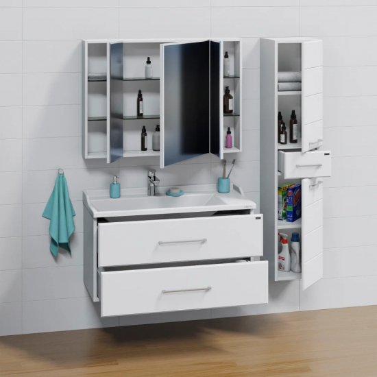 Тумба с раковиной САНТА Омега 100 подвесная