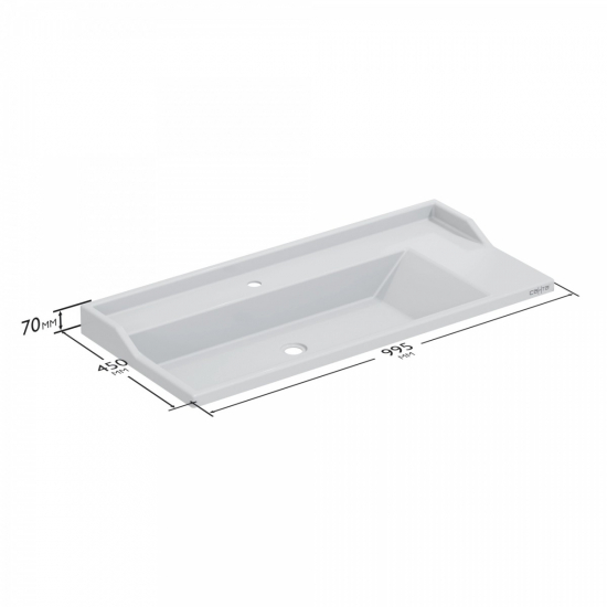 Тумба с раковиной САНТА Омега 100 подвесная