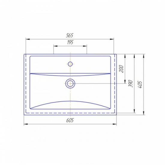Тумба с раковиной САНТА Омега 60 подвесная