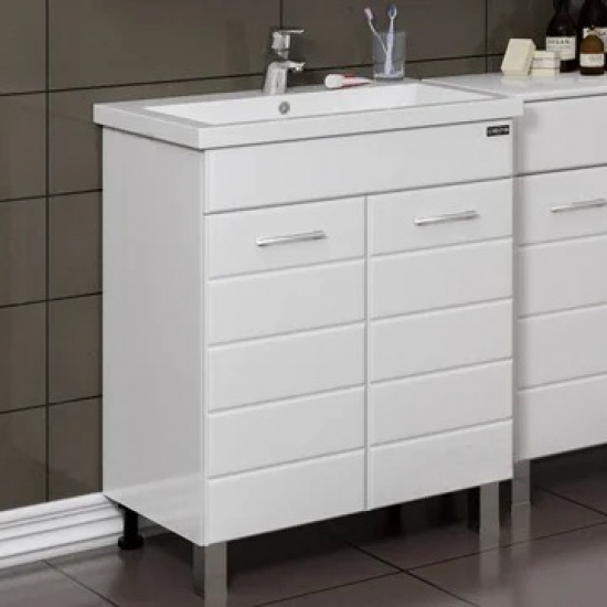 Тумба с раковиной САНТА Омега 70 напольная, 2 дверцы