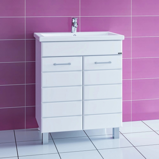 Тумба с раковиной САНТА Омега 70 напольная, 2 дверцы