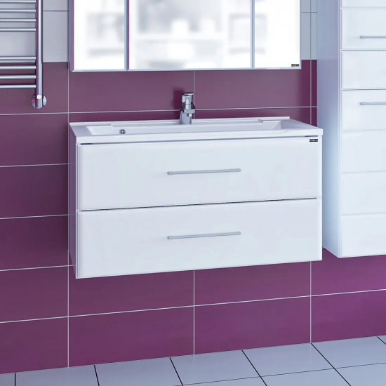 Тумба с раковиной САНТА Омега 90 подвесная, раковина Elen 90