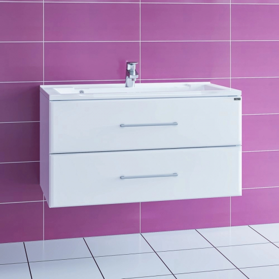 Тумба с раковиной САНТА Омега 90 подвесная, раковина Elen 90