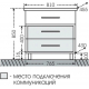 Тумба с раковиной САНТА Омега Люкс Фостер 80 напольная белая 3 ящика